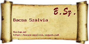 Bacsa Szalvia névjegykártya
